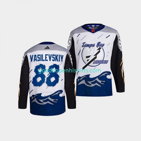 Tampa Bay Lightning Andrei Vasilevskiy 88 Adidas 2022 Reverse Retro Wit Authentic Shirt - Mannen